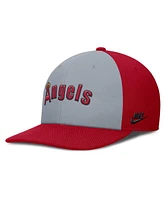 Nike Men's Gray/Red California Angels Cooperstown Collection Pro Performance Snapback Hat
