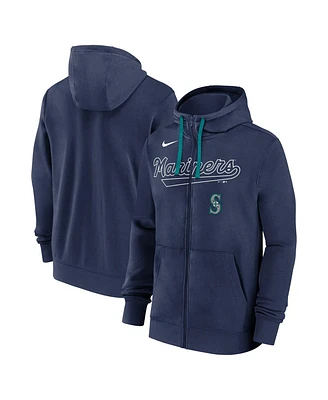 Nike Men's Navy Seattle Mariners Knockout Script Full-Zip Hoodie