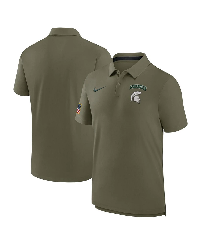Nike Men's Olive Michigan State Spartans 2024 Military Appreciation Tour Performance Polo Shirt
