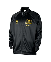 Nike Men's Black Los Angeles Lakers Courtside Pique Club Full-Zip Track Jacket