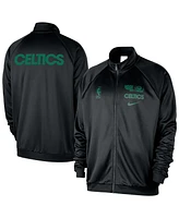 Nike Men's Black Boston Celtics Courtside Pique Club Full-Zip Track Jacket