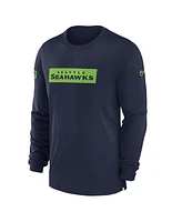 Nike Men's College Navy Seattle Seahawks Sideline Player Performance Long Sleeve T-Shirt