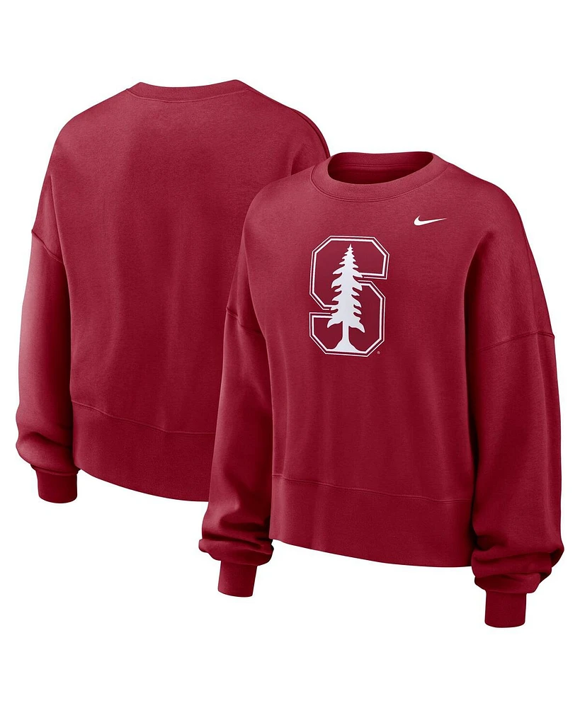 Nike Women's Cardinal Stanford Oversized Essential Pullover Sweatshirt