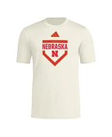 Adidas Men's Cream Nebraska Huskers Home Plate Pre-Game T-Shirt