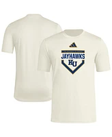 Adidas Men's Cream Kansas Jayhawks Home Plate Pre-Game T-Shirt