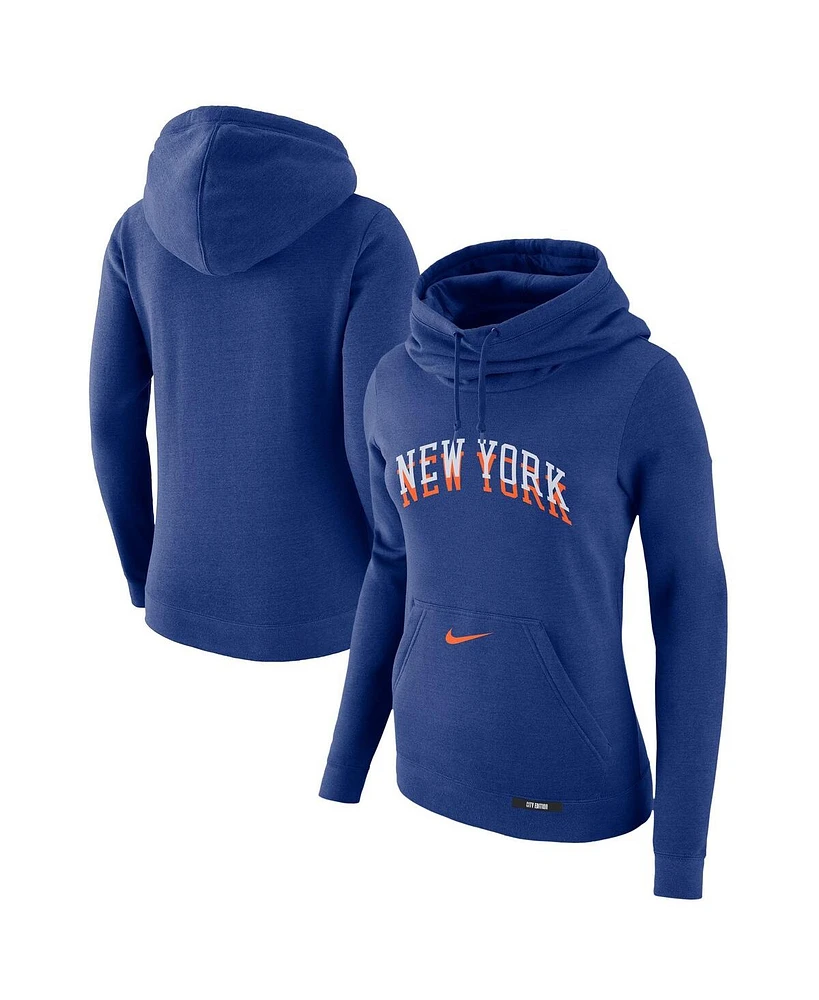Nike Women's Blue New York Knicks 2024/25 City Edition Essential Club Pullover Hoodie