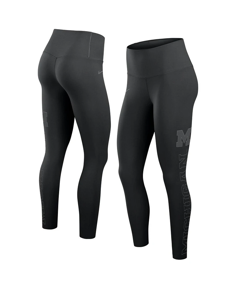 Nike Women's Black Michigan Wolverines Zenvy Performance Leggings