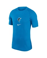 Nike Men's Blue Miami Marlins City Connect Performance Raglan Base Layer Top
