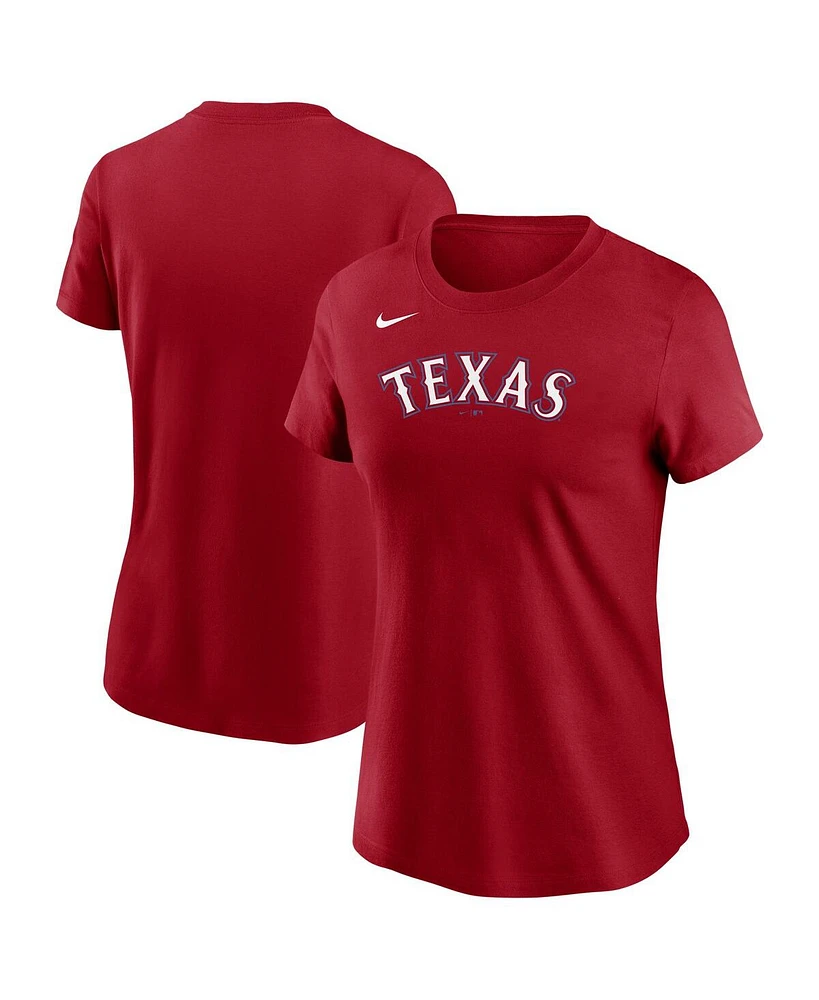 Nike Women's Red Texas Rangers Wordmark T-Shirt