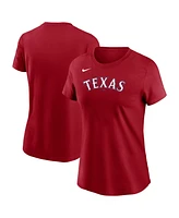 Nike Women's Red Texas Rangers Wordmark T-Shirt