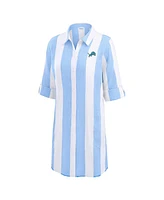 Tommy Bahama Women's Blue/White Detroit Lions Rugby Beach Stripe Button-Up Tunic