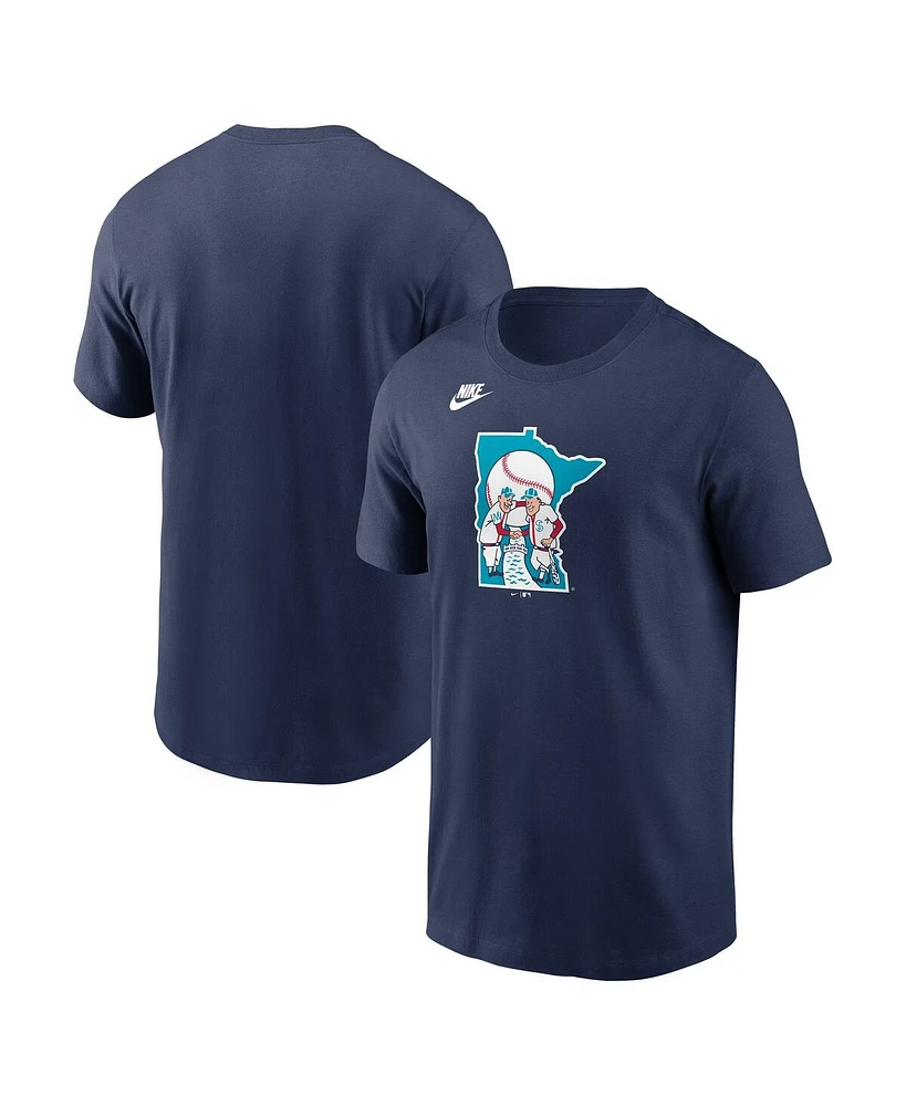 Nike Men's Navy Minnesota Twins Cooperstown Collection Team Logo T-Shirt