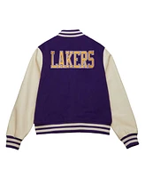 Mitchell & Ness Men's Purple Los Angeles Lakers Hardwood Classics Varsity Full-Snap Jacket