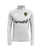 Adidas Men's Silver La Galaxy 2025 Quarter-Zip Long Sleeve Training Top