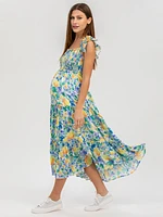 Pietro Brunelli Maternity Maternity Ruffle Tiered Floral Chloe' Dress