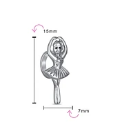 Bling Jewelry Dainty Prima Ballerina Ballet Dancer Charm Bead .925 Sterling Silver