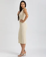 Pietro Brunelli Milano Women's Sleeveless Fitted Ribbed Pattern Iris Dress