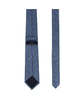 Trafalgar Men's Benito's Blue Basketweave Patterned Silk Novelty Necktie