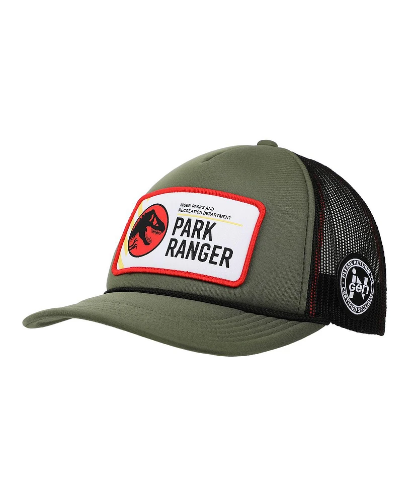 Jurassic Park Men's Park Ranger Badge Olive Trucker Hat