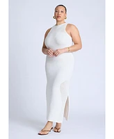 Eloquii Plus Sweater Dress With Open Stitch & Cutouts