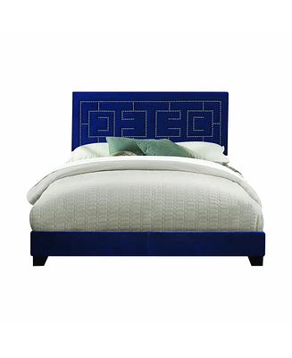 Standard Bed Upholstered With Nailhead Trim And With Headboard
