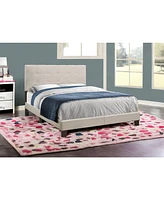 Upholstered Bed Frame with Padded Headboard for Bedroom Comfort