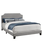 Upholstered Bed Frame with Nailhead Trim and Padded Headboard