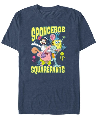 Fifth Sun Men's Happy SpongeBob Hug Short Sleeve T-Shirt