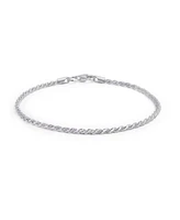 Bling Jewelry Simple Plain Twist Rope Chain Bracelet .925 Sterling Silver 40 Gauge