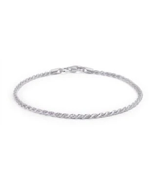 Bling Jewelry Simple Plain Twist Rope Chain Bracelet .925 Sterling Silver 40 Gauge
