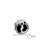 Bling Jewelry Family Tiny Feet Foot Prints Charm Bead .925 Sterling Silver