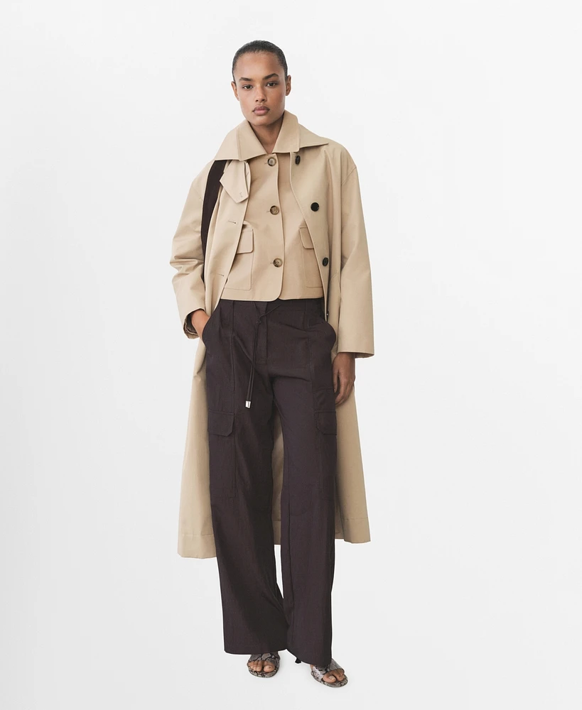Mango Women's Pockets Cotton Jacket
