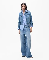 Mango Women's Crop Denim Jacket