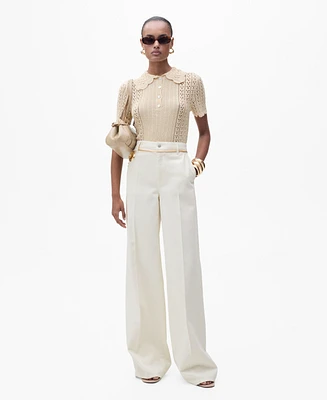 Mango Women's High-Rise Wide Leg Jeans