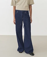 Mango Women's Low-Rise Wide Leg Jeans