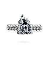 Bling Jewelry Fairytale Fairy Princess Castle Charm Bead Oxidized .925 Sterling Silver