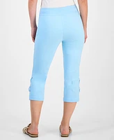 Jm Collection Petite Side-Lace-Up Capri Pants