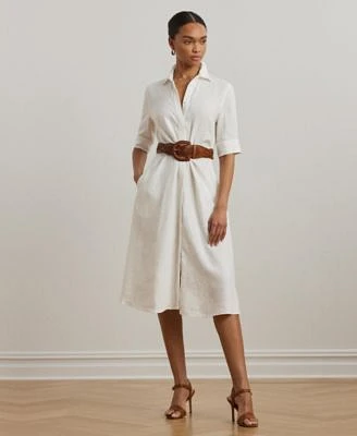 Lauren Ralph Lauren 100 Linen Shirt Dress 0p 22w