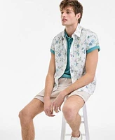 Sun Stone Mens Textured Polo Shirt Relaxed Fit Cargo Shorts Clyde Floral Shirt Exclusively At Macys