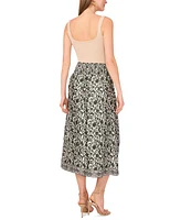 Vince Camuto Women's Floral-Print Smocked-Waist Skirt