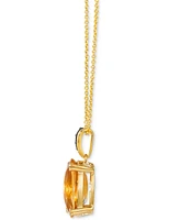 Le Vian Chocolatier Cinnamon Citrine (2-1/2 ct. t.w.) & Chocolate Diamond (1/20 ct. t.w.) Pendant Necklace in 14k Yellow Gold, 20"