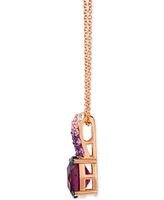 Le Vian Raspberry Rhodolite (2-1/4 ct. t.w.), Pink Sapphire Ombre (1/3 ct. t.w.) & White Sapphire (1/20 ct. t.w.) Pendant Necklace in 14k Rose Gold, 2