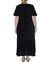 Ravyia Plus Short-Sleeve Textured Cover-Up Dress