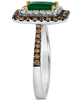 Le Vian Costa Smeralda Emeralds (1-1/5 ct. t.w.) & Diamond Double Halo Ring in 14k Two-Toned Gold