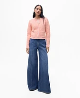 Mango Women's Jewel Buttons Tweed Effect Jacket