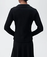 Mango Women's Lapel Collar Knit Sweater