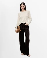 Mango Women's Open-Knit Boat Neck Sweater