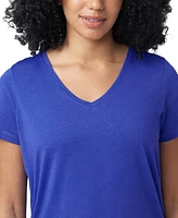 Hue Women's Solid Short-Sleeve V-Neck Pajama T-Shirt