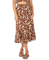Roxy Juniors' Malia Cotton Printed Tiered Midi Skirt