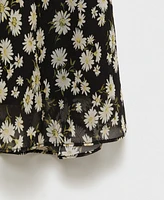 Mango Women's Long Flared Floral Skirt